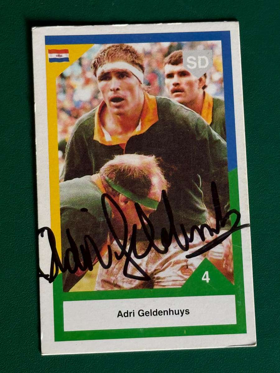 Rugby Card - *SIGNED* Adri Geldenhuys 1992 Sports Deck Rugby Card
