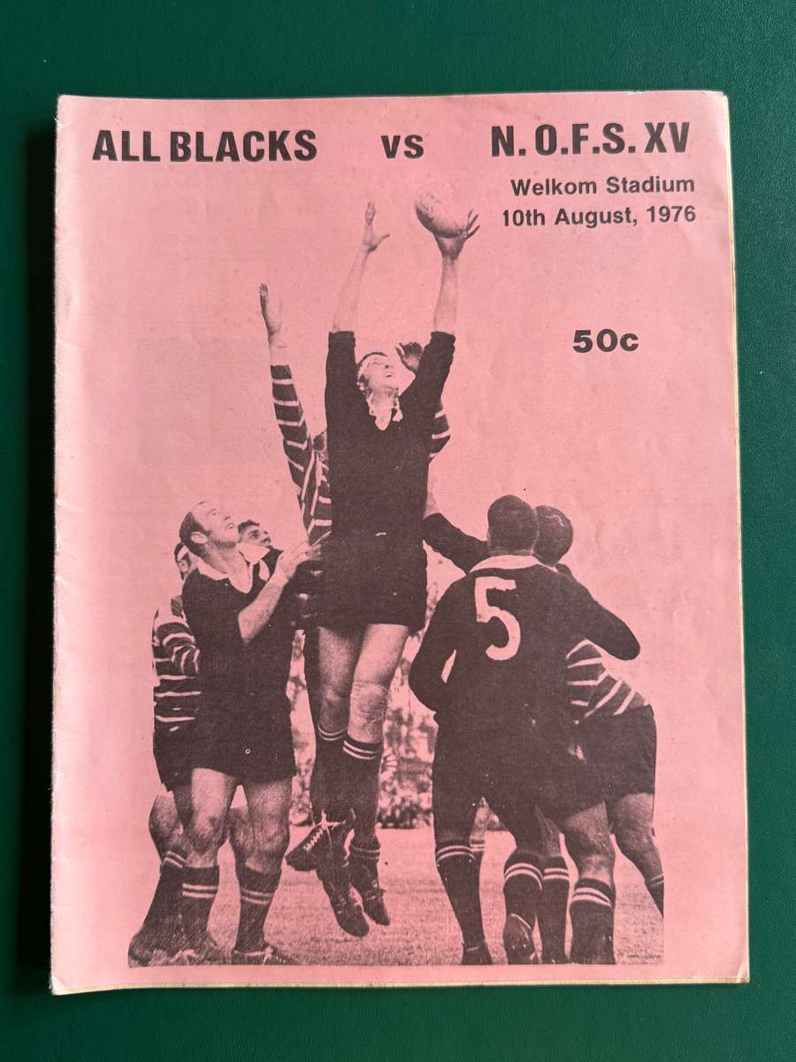 Rugby Programme - North Free State XV vs All Blacks 10/08/1976