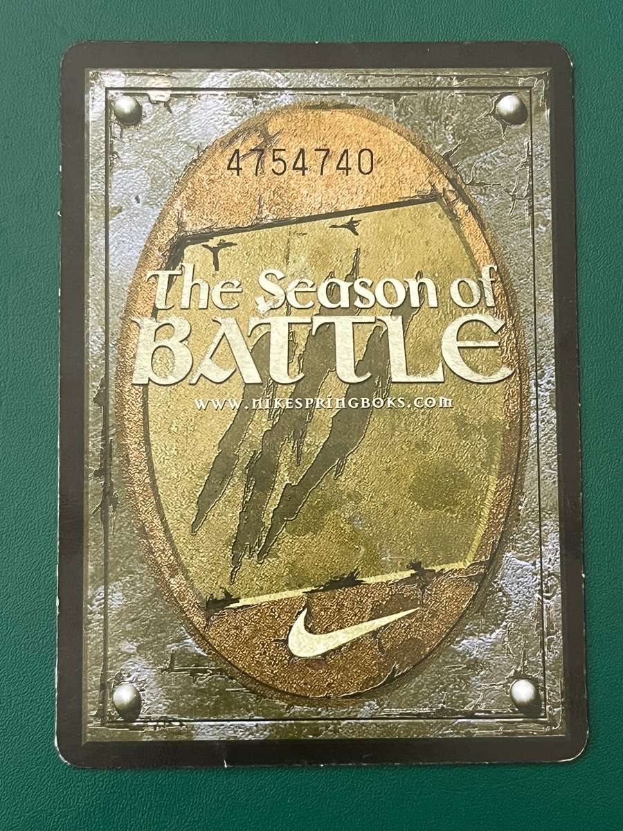 Rugby Card - *SIGNED* Joost van der Westhuizen 2001 Nike : The season of battle Rugby Card