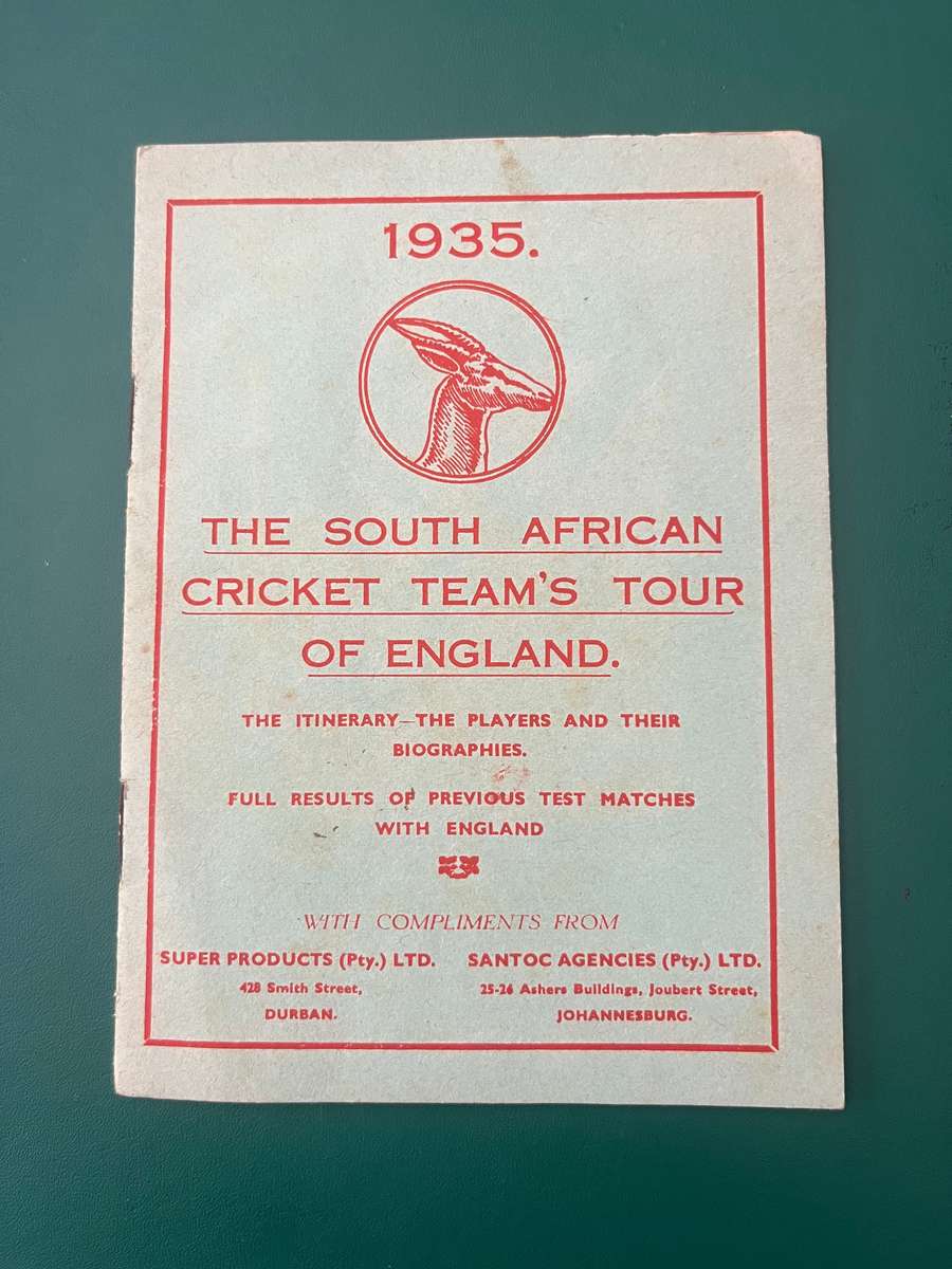 Cricket Itinerary - South-Africa tour of England 1935