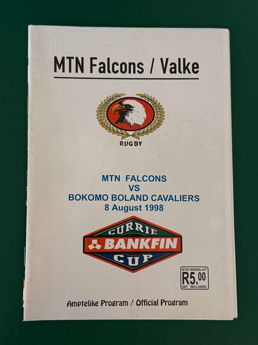 Rugby Programme - Falcons vs Boland 08/08/1998