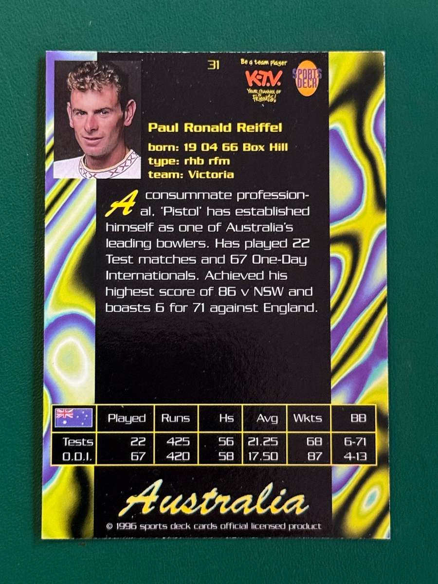 Cricket Card - Paul Reiffel 1996 Sports Deck Cricket Card