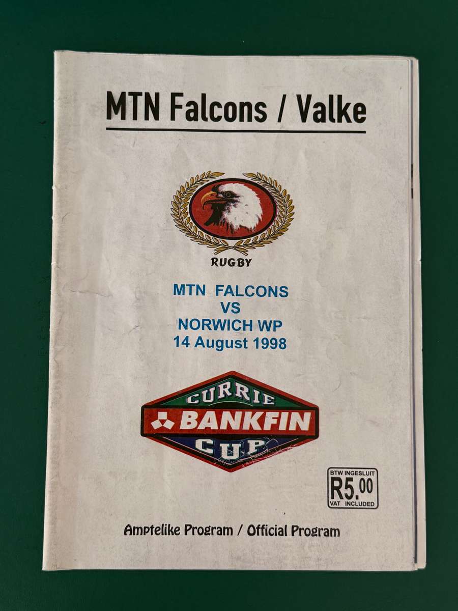 Rugby Programme - Falcons vs Western-Province 14/08/1998