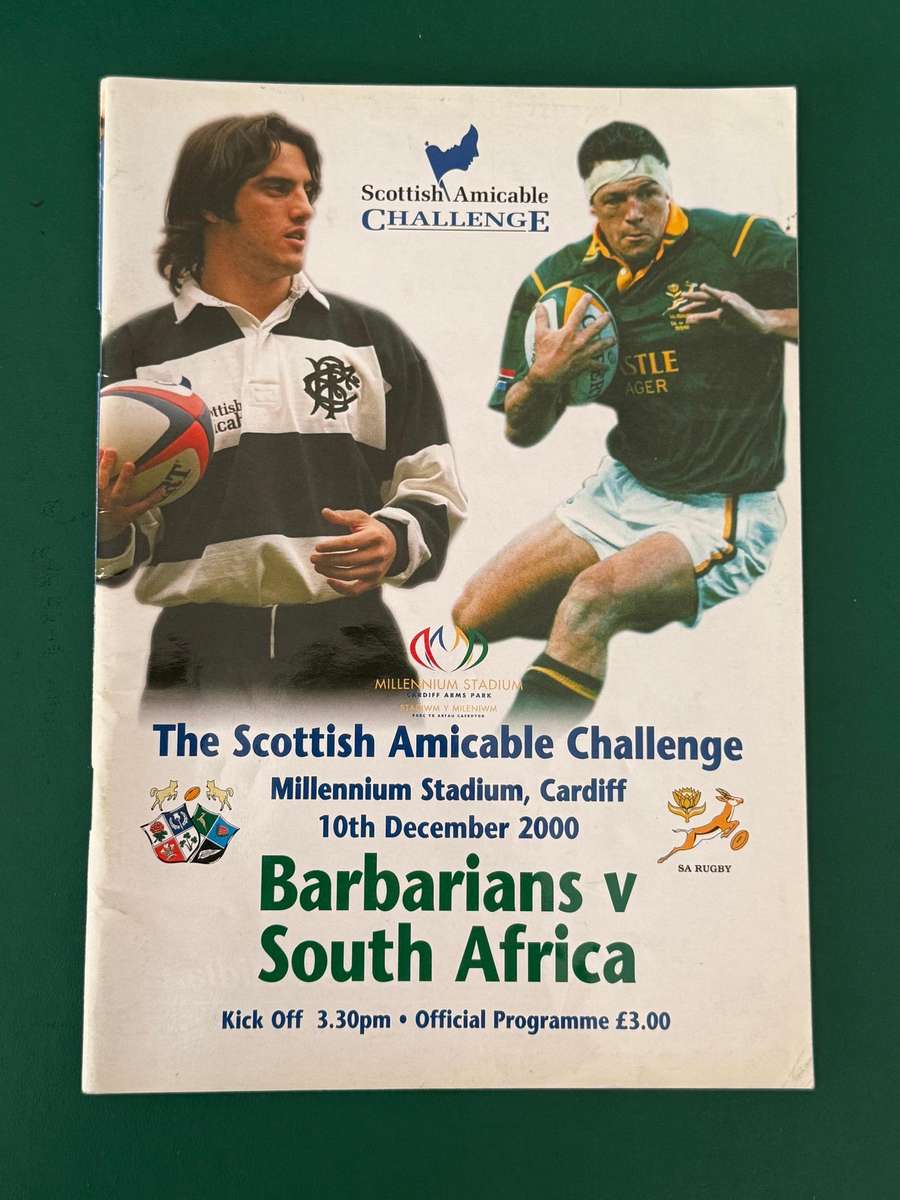 Rugby Programme - *TOUR* Barbarians vs South-Africa 10/12/2000