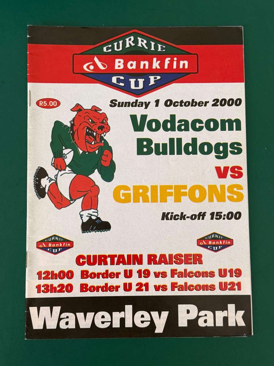 Rugby Programme - Border Bulldogs vs Griffons 01/10/2000