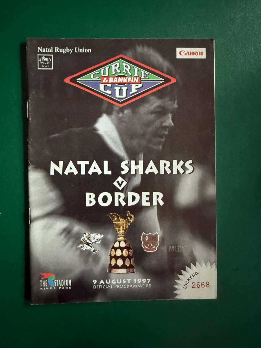 Rugby Programme - Sharks vs Border 09/08/1997