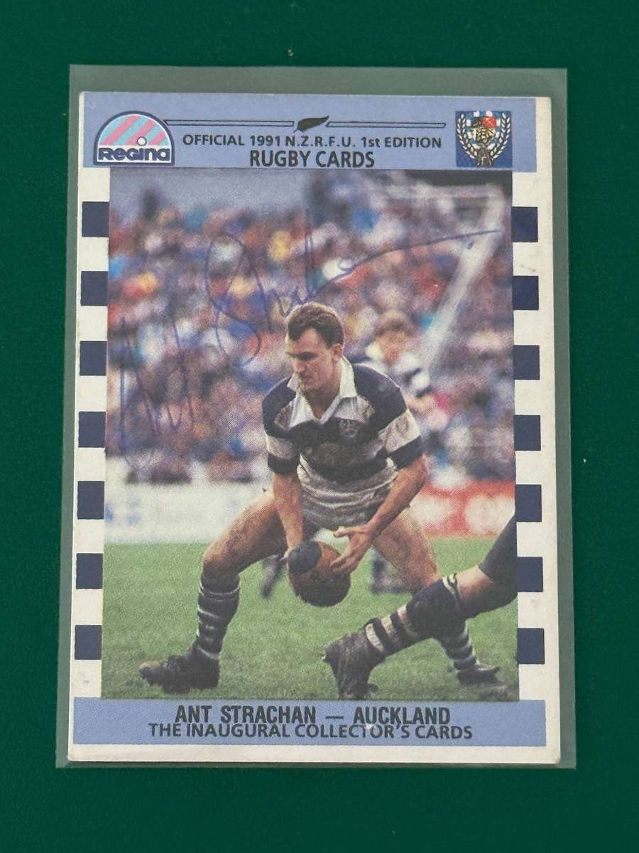 Rugby Card - *SIGNED* Ant Strachan 1991 Regina NZRFU 1st Edition Rugby Card