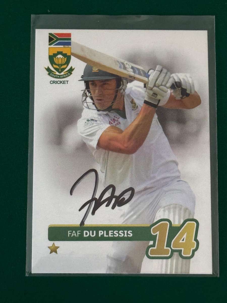 Cricket Card - *SIGNED* Faf du Plessis 2014 Big Ball Cricket Card