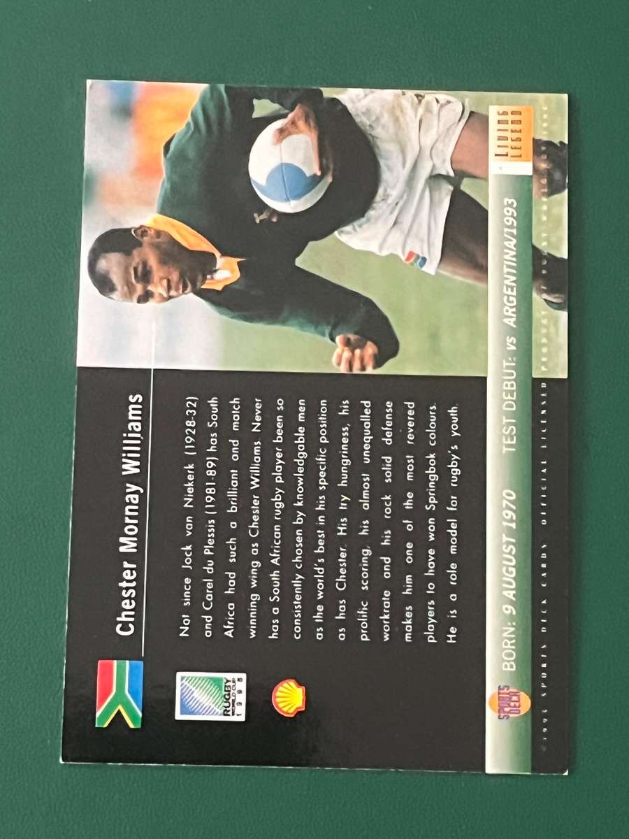 Rugby Card - *SIGNED* Chester Williams 1995 Living Legend Sports Deck Rugby Card