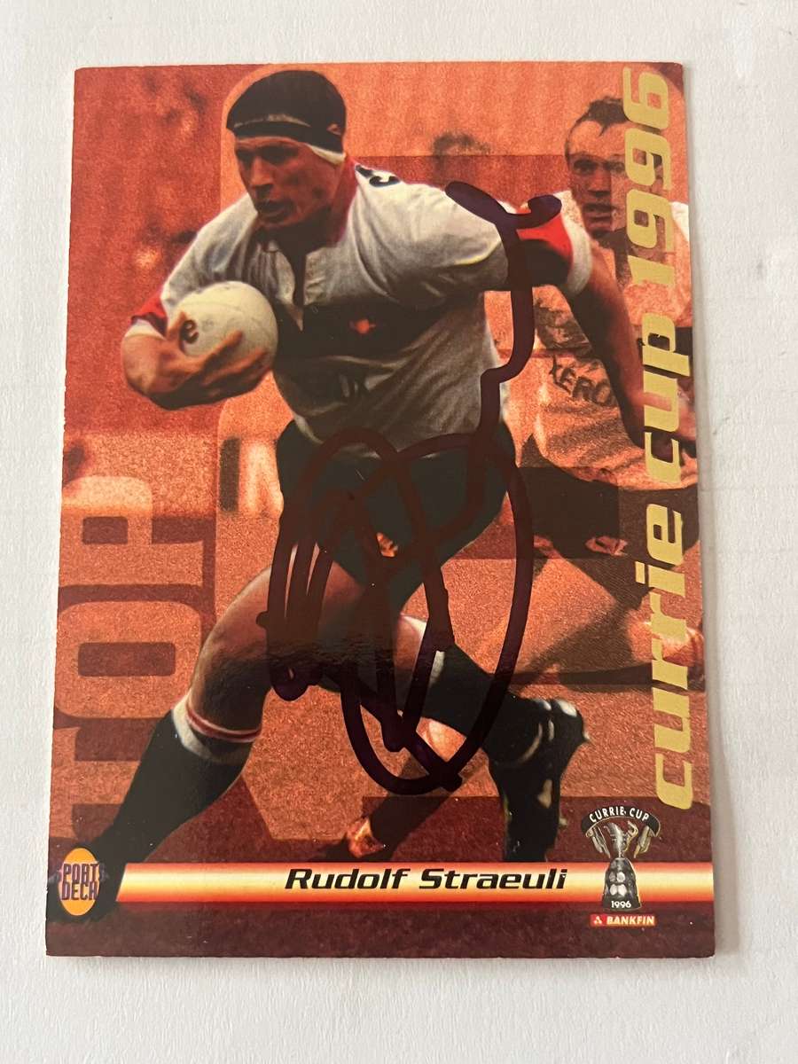 Rugby Card - *SIGNED* Rudolf Streauli 1996 Sports Deck Rugby Card