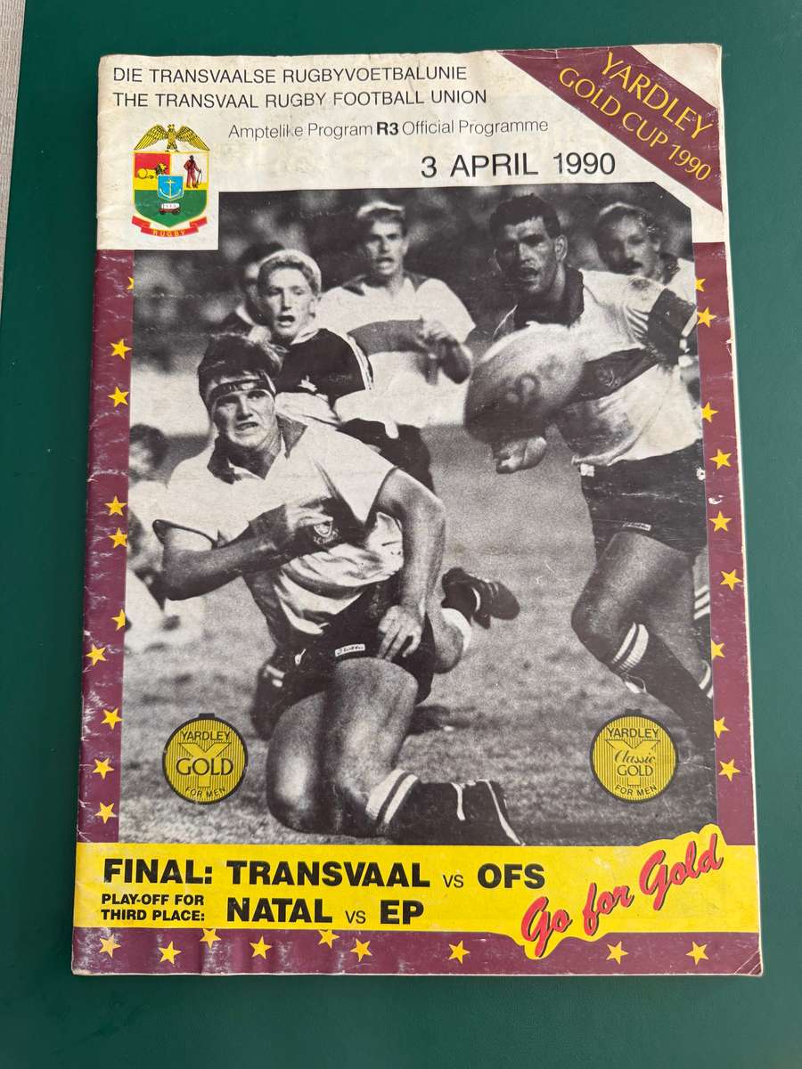 Rugby Programme - *Yardley Cup FINAL* Tvl vs Free State and Natal vs Eastern-Province 03/04/1990