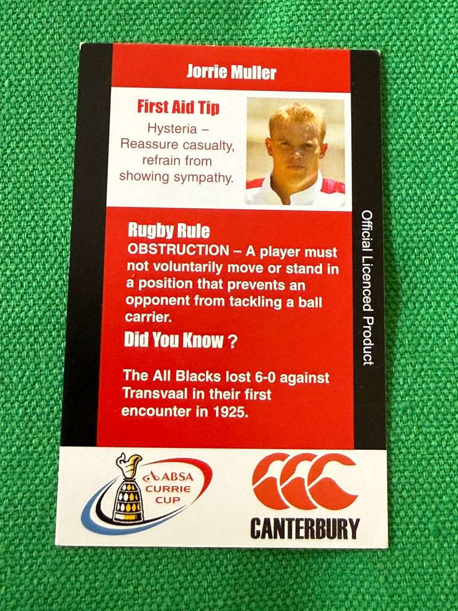 Rugby Card - Jorrie Muller 2004 Pinnacle Rugby Card