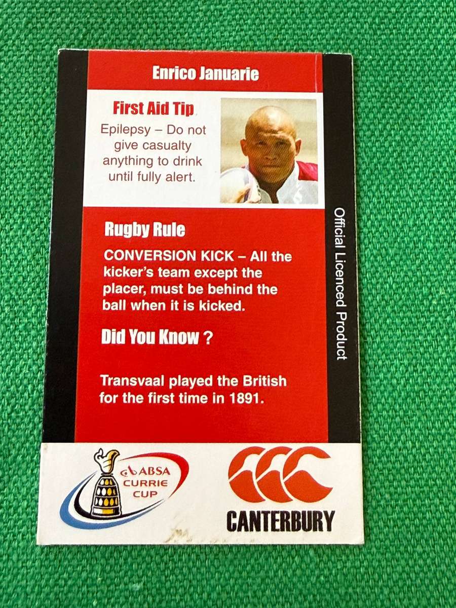 Rugby Card - Enrico Januarie 2004 Pinnacle Rugby Card