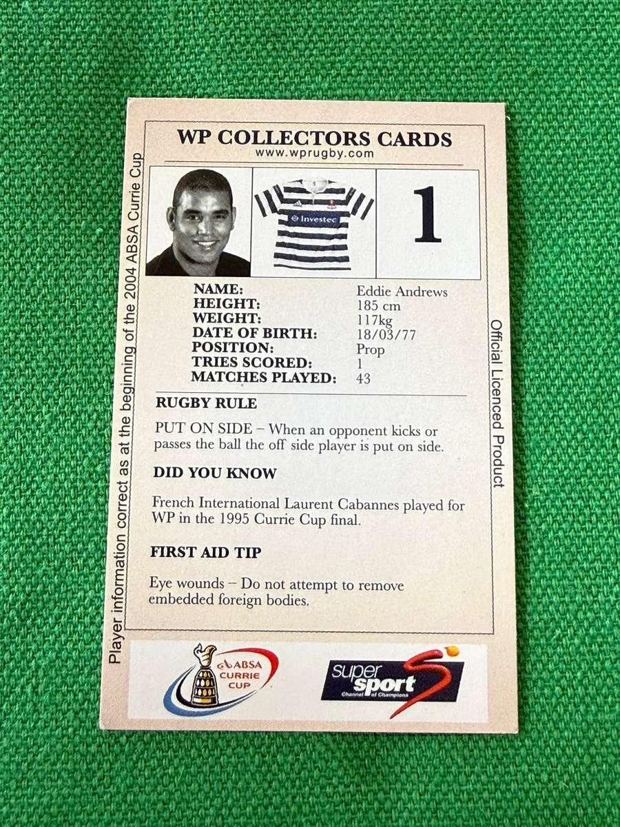 Rugby Card - Eddie Andrews 2004 Pinnacle Rugby Card