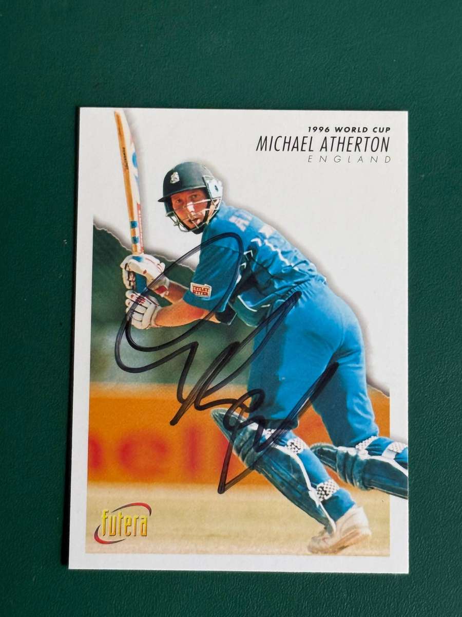 Cricket Card - *SIGNED* Michael Atherton 1996 Cricket World Cup Futera Card