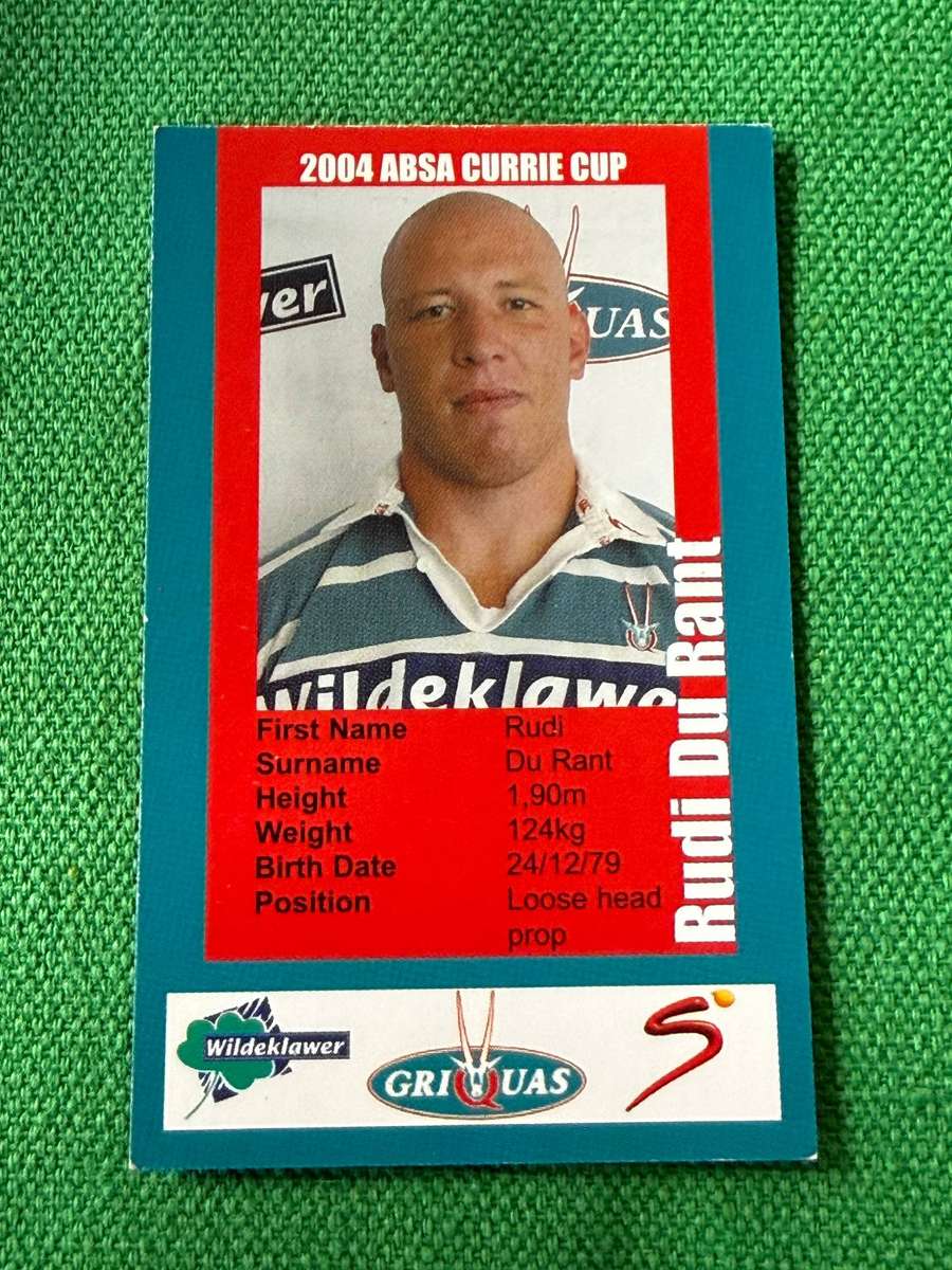 Rugby Card - Rudi du Randt 2004 Pinnacle Rugby Card