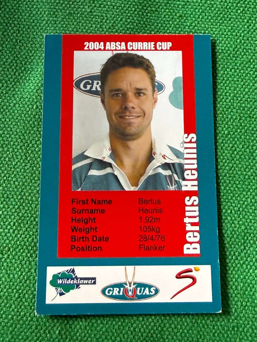 Rugby Card - Bertus Heunis 2004 Pinnacle Rugby Card