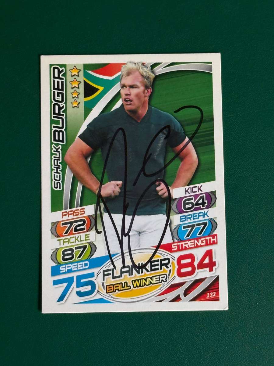 Rugby Card - *SIGNED Schalk Burger 2015 Topps Rugby Attax Rugby Card