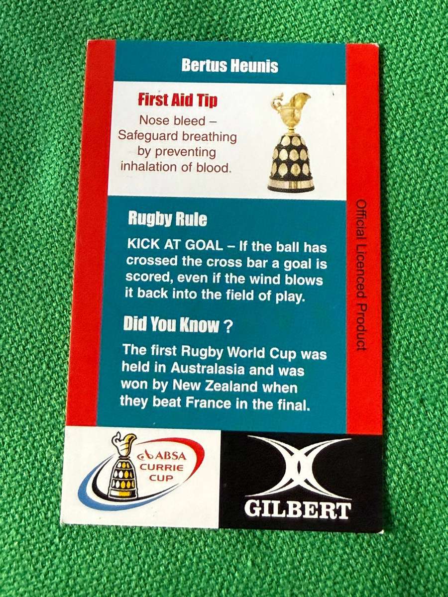 Rugby Card - Bertus Heunis 2004 Pinnacle Rugby Card