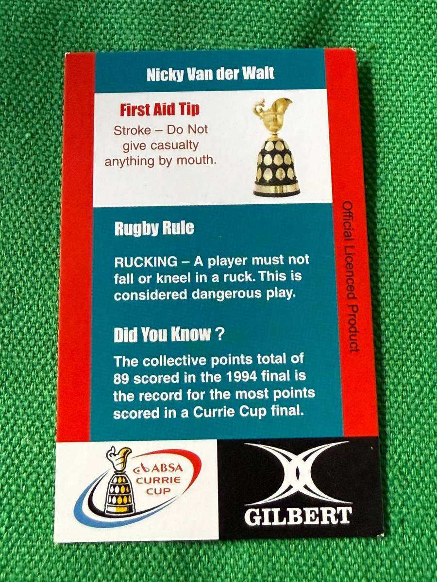 Rugby Card - Nicky van der Walt 2004 Pinnacle Rugby Card
