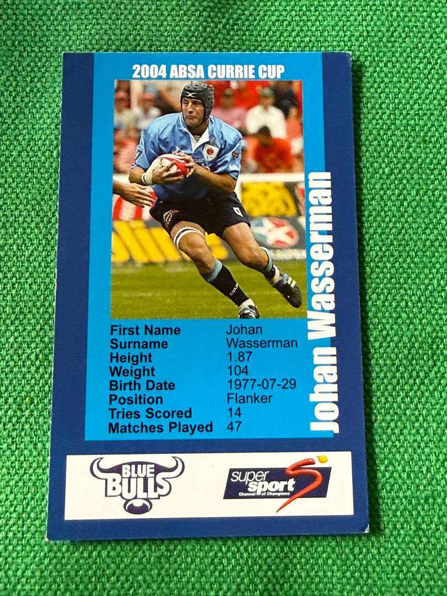 Rugby Card - Johan Wasserman 2004 Pinnacle Rugby Card