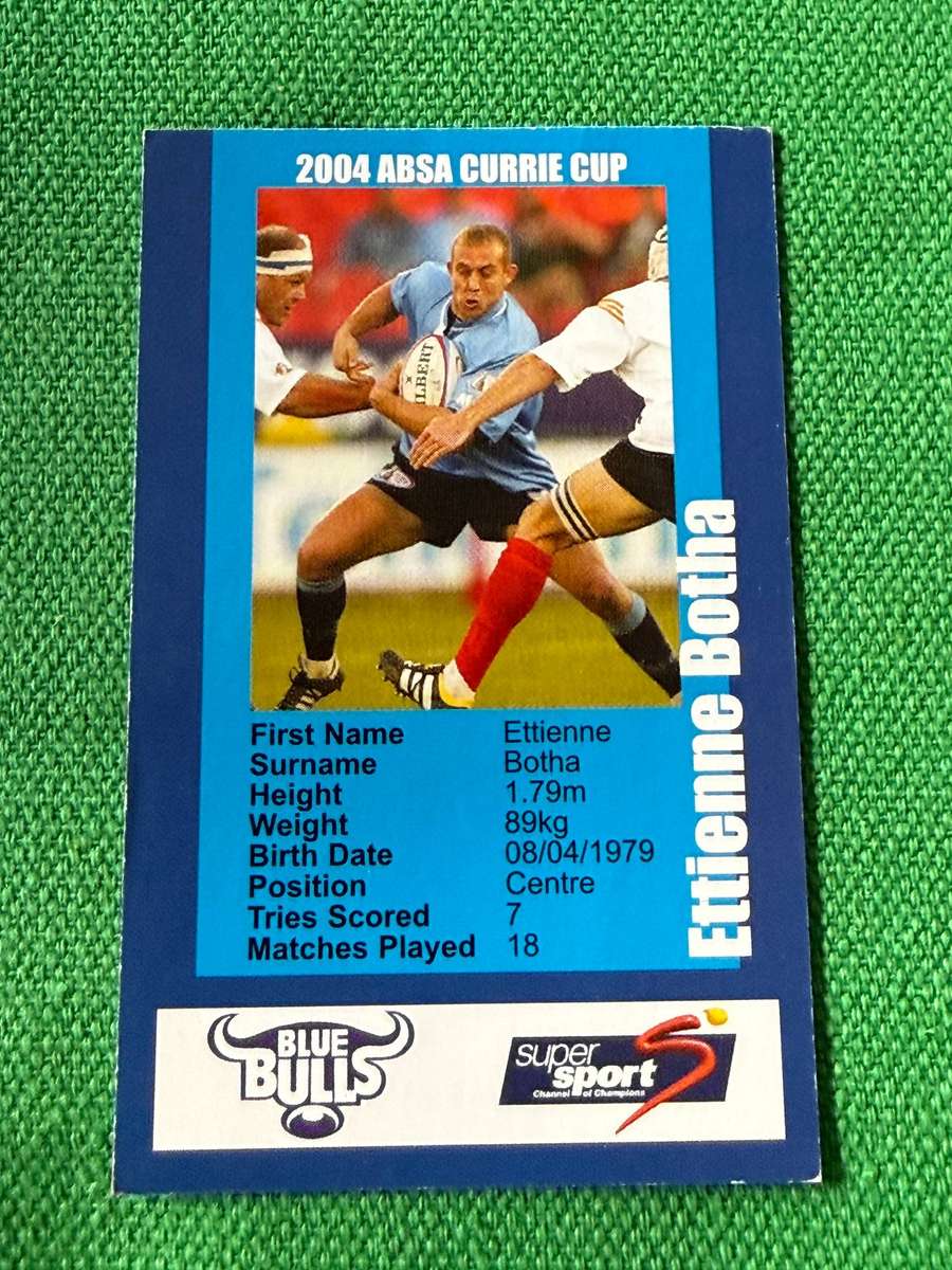 Rugby Card - Ettienne Botha 2004 Pinnacle Rugby Card