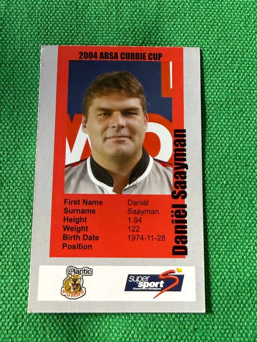 Rugby Card - Daniel Saayman 2004 Pinnacle Rugby Card
