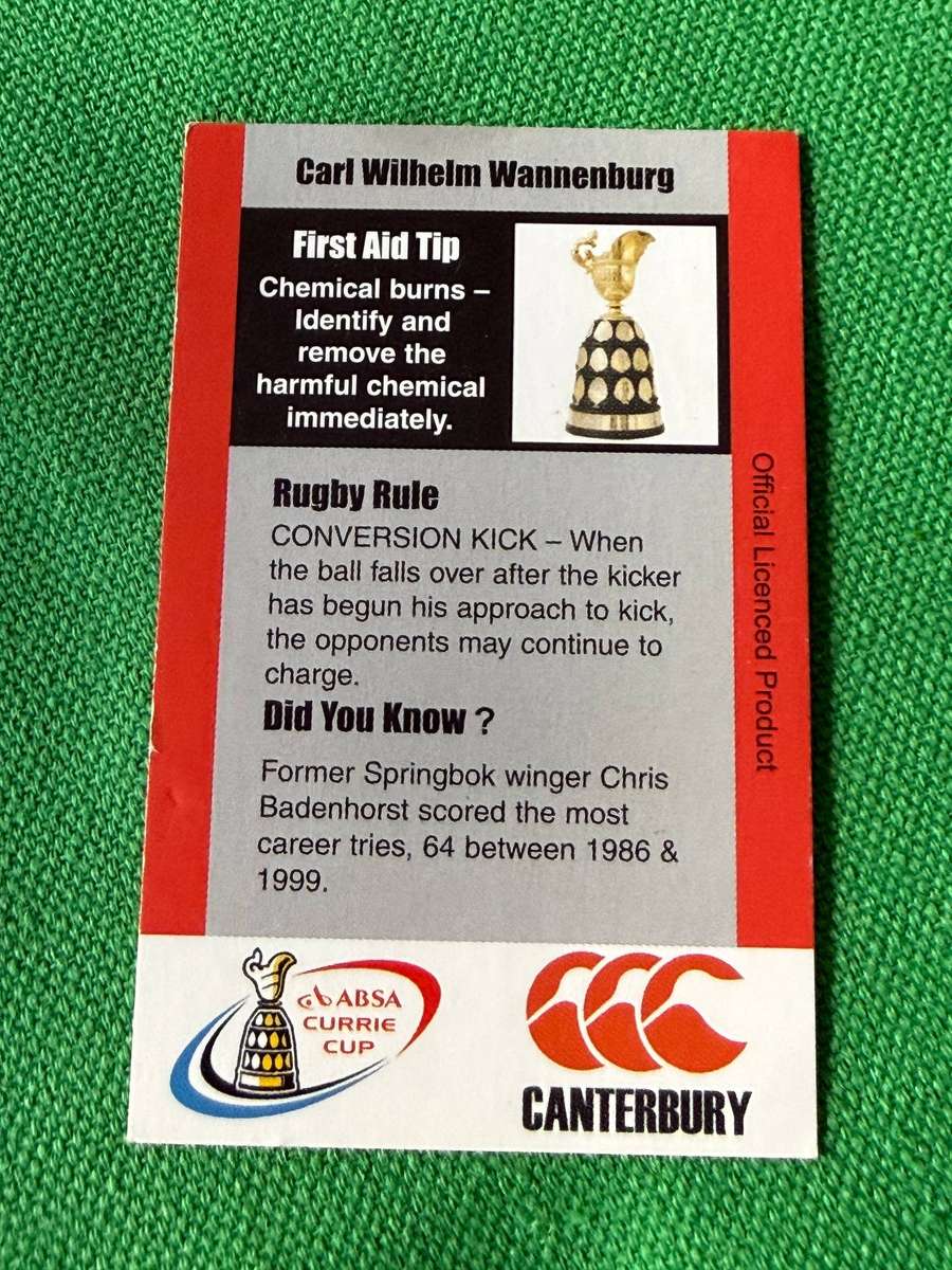 Rugby Card - Callie Wannenburg 2004 Pinnacle Rugby Card