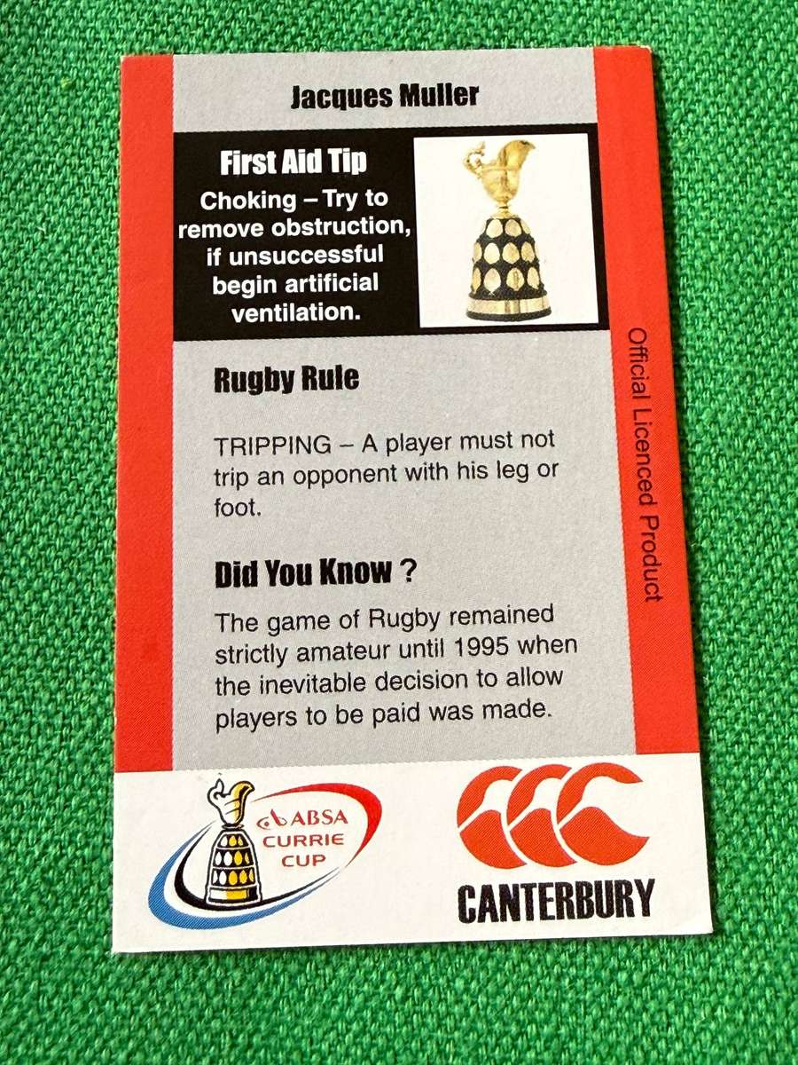 Rugby Card - Jacques Muller 2004 Pinnacle Rugby Card