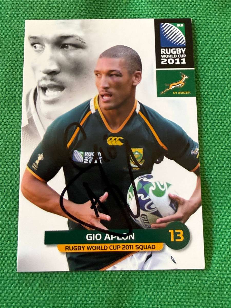 Rugby Card - *SIGNED* Gio Aplon 2011 Big Ball Rugby Card (Depicting 2011 RWC Squad)