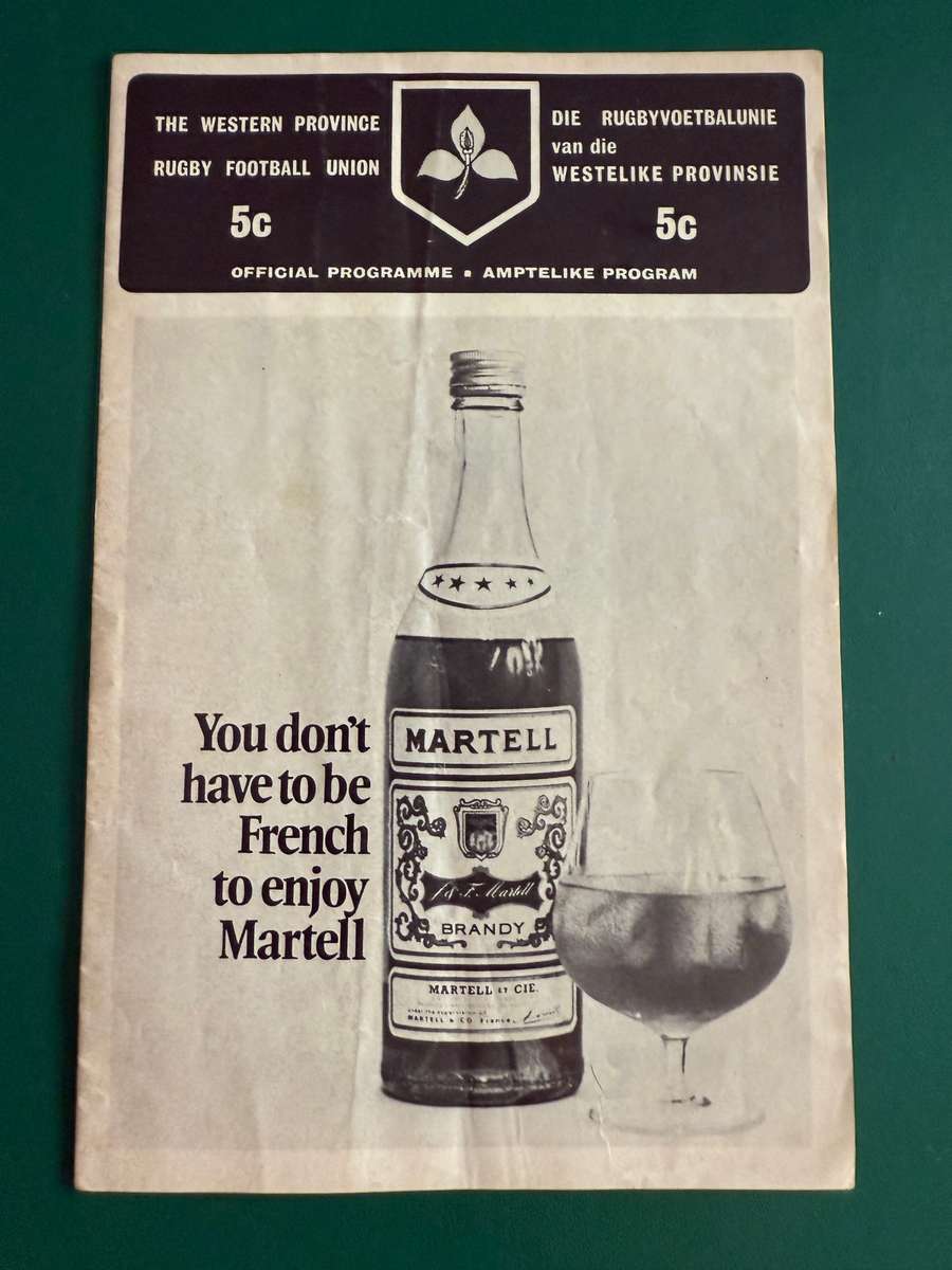 Rugby Programme - *TOUR* Western-Province vs England 20/05/1972