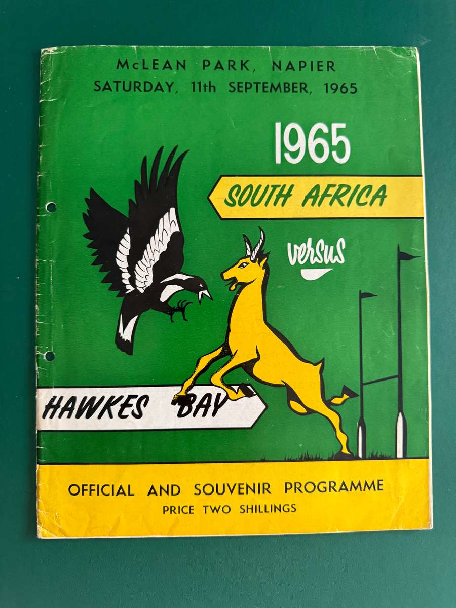 Rugby Programme - *TOUR* Hawkes Bay vs South-Africa 11/09/1965