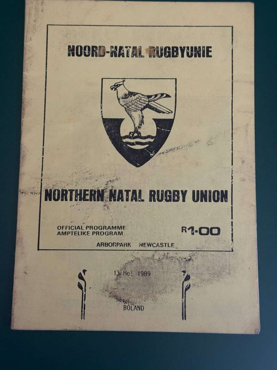 Rugby Programme - Noord-Natal vs Boland 13/05/1989