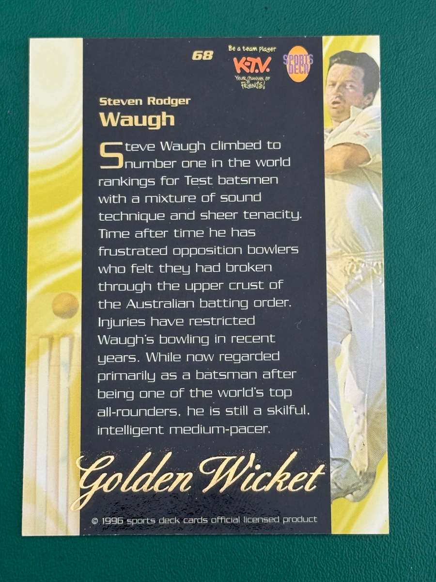 Cricket Card - Steve Waugh 1996 Sports Deck Golden Wicket Cricket Card
