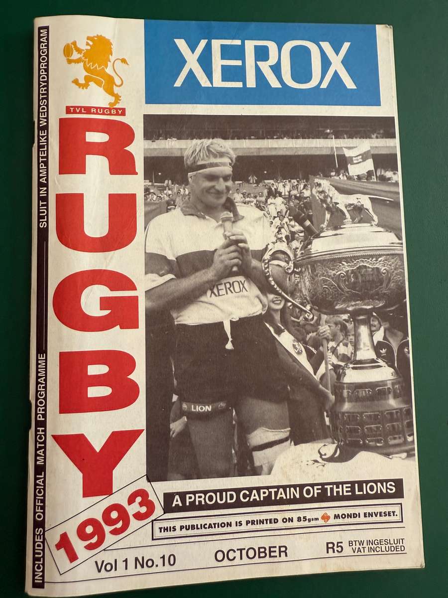 Rugby Programme - Transvaal vs Eastern-Province 02/10/1993