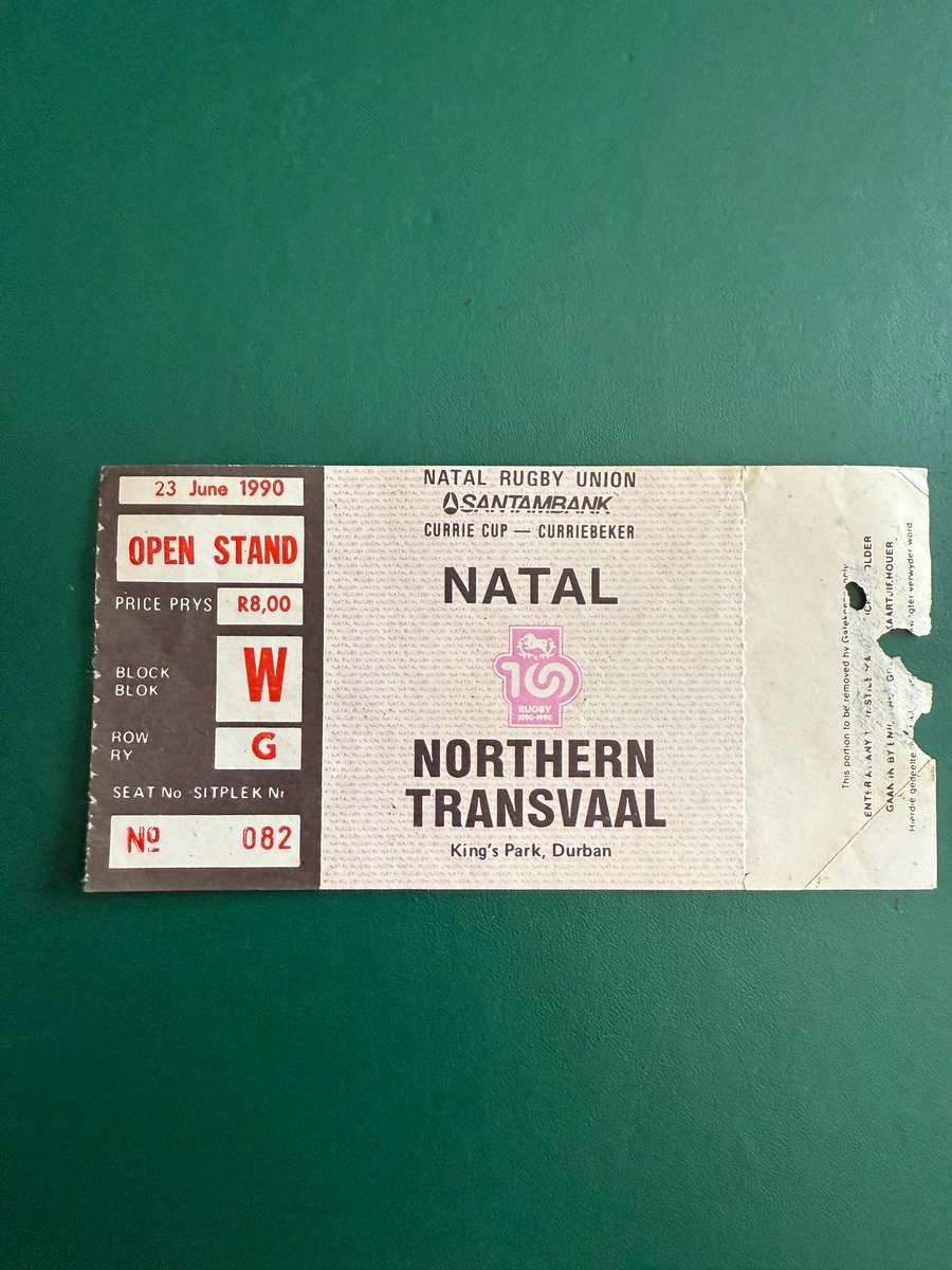 Rugby Ticket - Natal vs Northern-Transvaal 23/06/1990