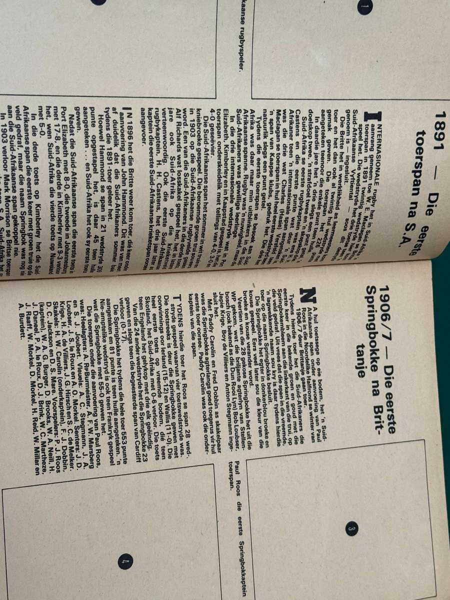 Rugby - Springbok Sage Plakboek 1 issued by Radio and TV  (5-11 March 1979)