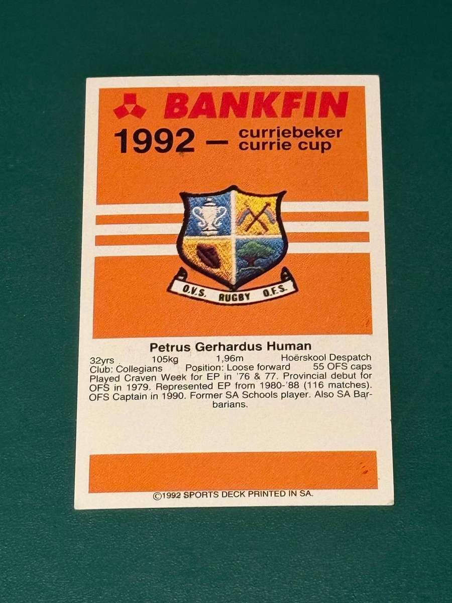 Rugby Card - *SIGNED* Pote Human 1992 Sports Deck Rugby Card