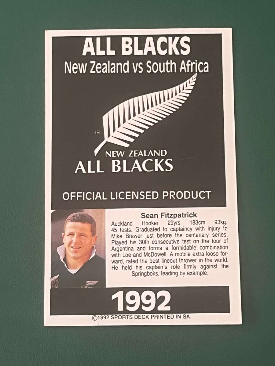 Rugby Card - Sean Fitzpatrick 1992 Sports Deck Rugby Card