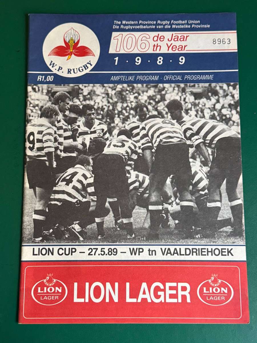 Rugby Programme - Western-Province vs Vaaldriehoek 27/05/1989
