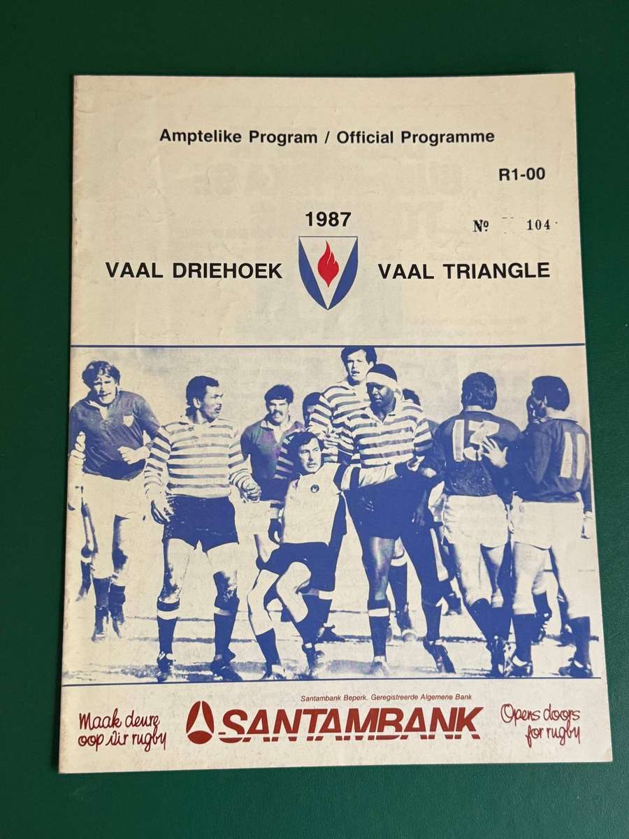 Rugby Programme - Vaaldriehoek vs Western-Province 25/04/1987