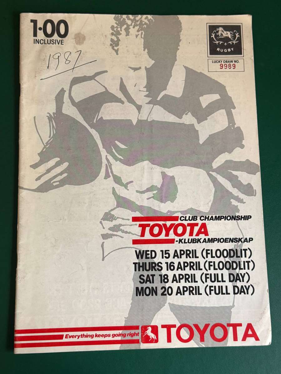 Rugby Programme - Toyota Club Championships 15-20 April 1987