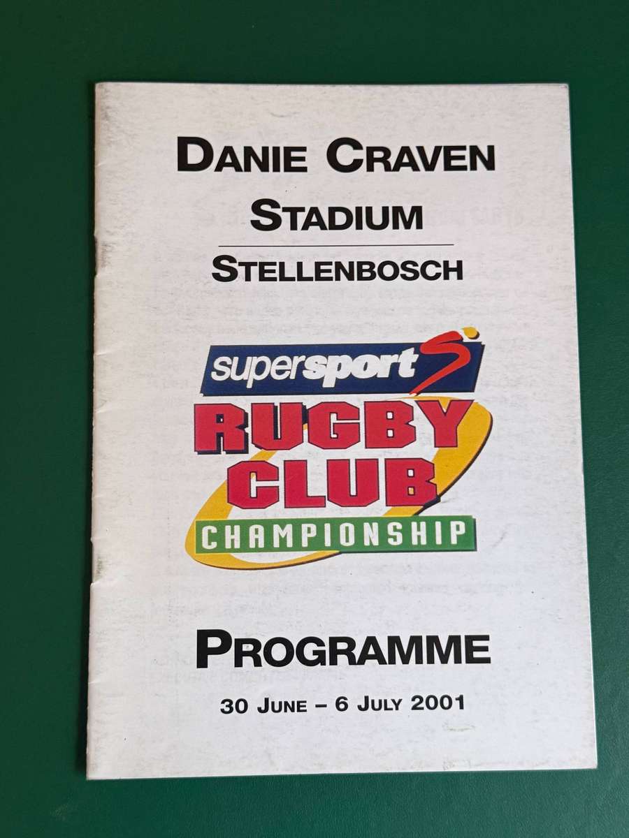 Rugby Programme - Supersport Club Championship 30 Jun - 6 July 2001