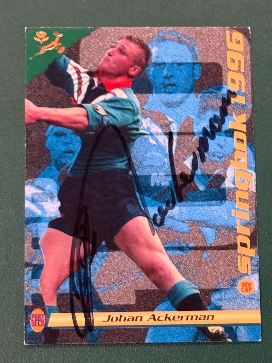 Rugby Card  *SIGNED* Johan Ackerman 1996 Sports Deck Rugby Card