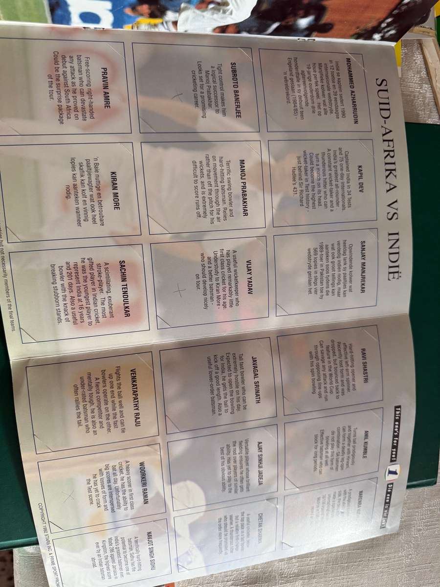 Cricket Album - 1992 Total Cricket Album and Tour Guide