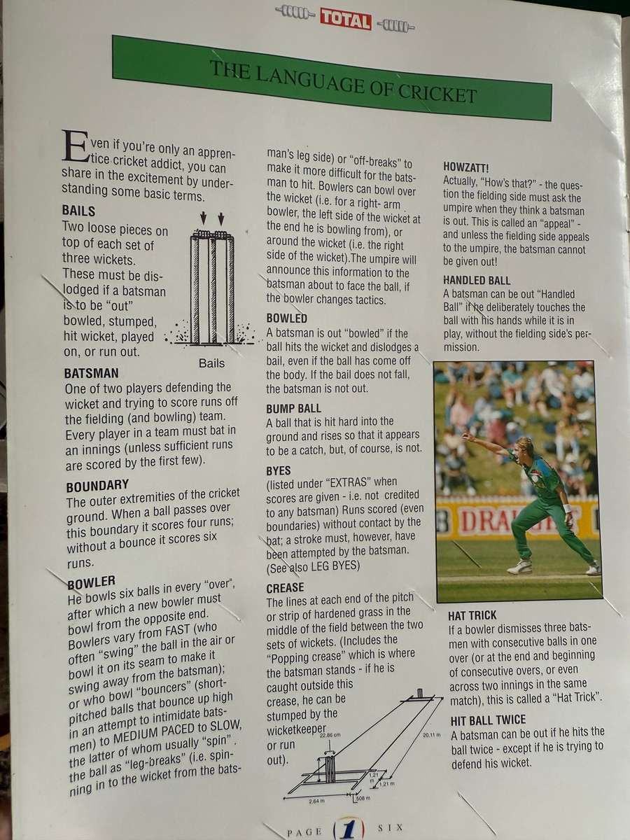 Cricket Album - 1992 Total Cricket Album and Tour Guide