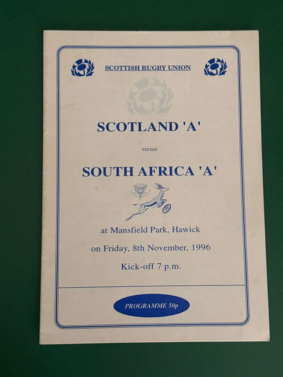 Rugby Programme - *TOUR* South-Africa A vs Scotland A 08/11/1996