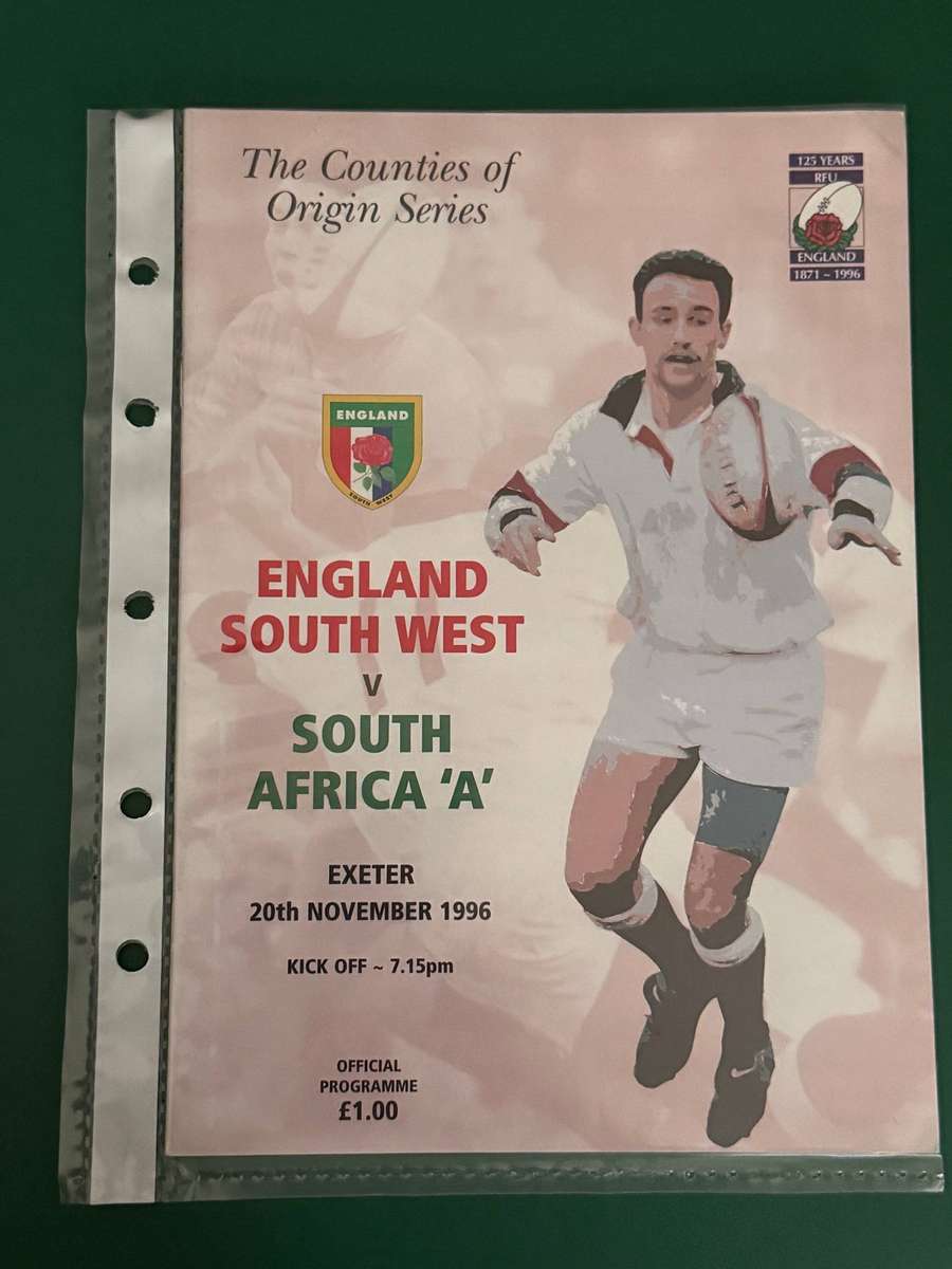 Rugby Programme - *TOUR* South-Africa A vs England South West 20/11/1996