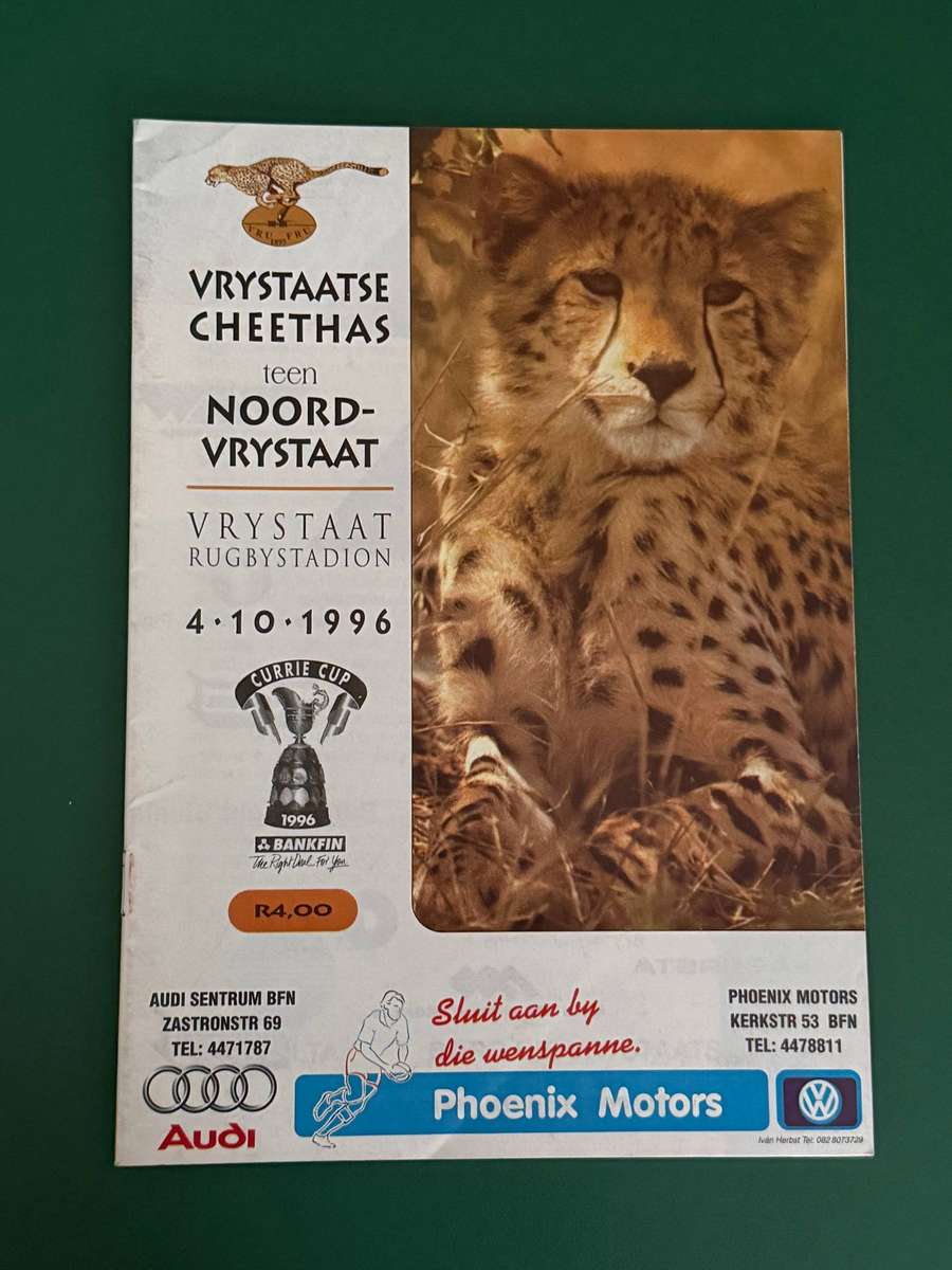 Rugby Programme - Cheetahs vs Northern-Free State 04/10/1996