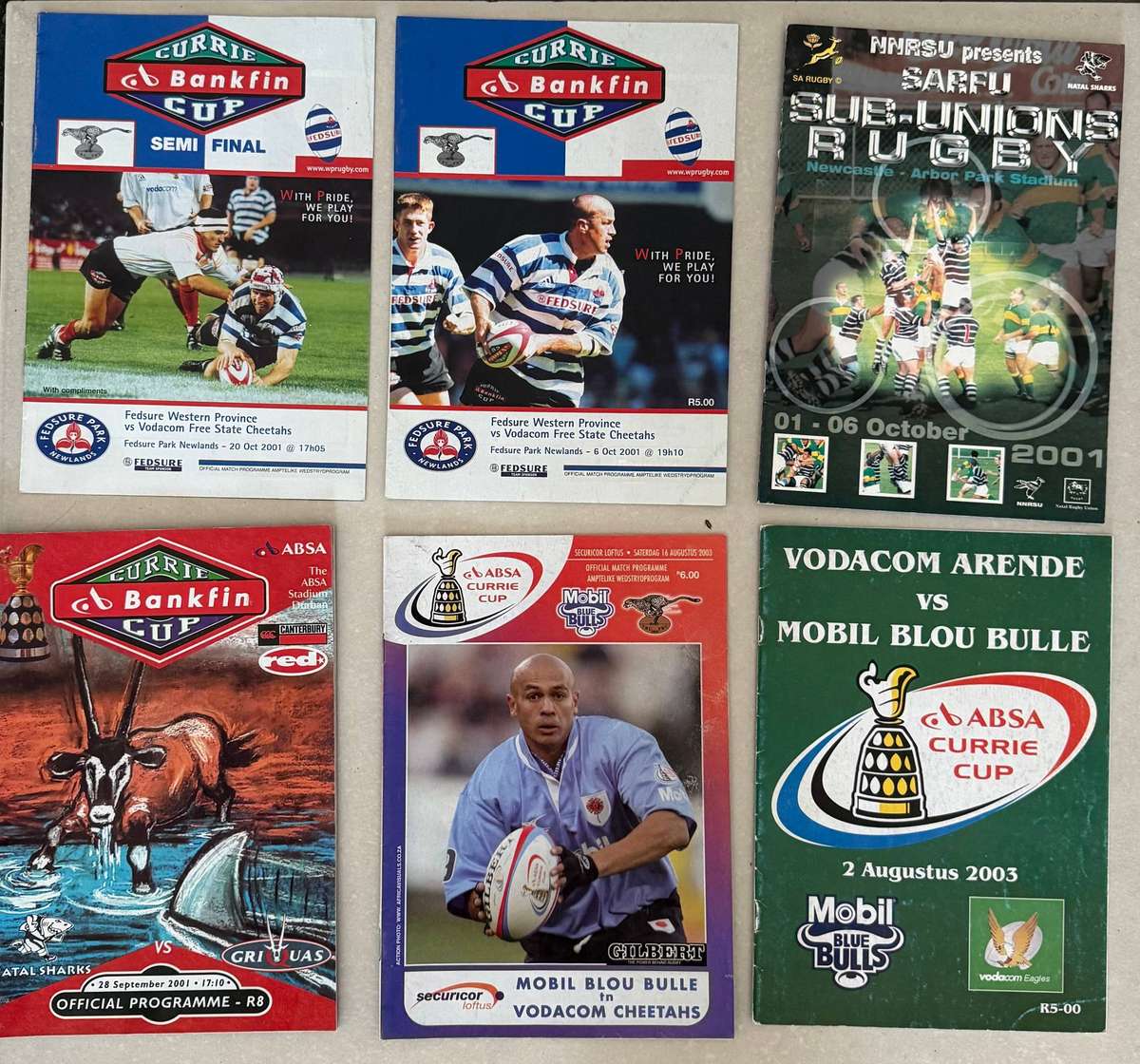 Rugby Programmes - 6 (Six) * Rugby Programme Package (2001-2003)